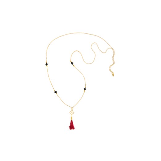 Naszyjnik z czerwonym chwostem  Perlove  Biżuteria-Perlove
