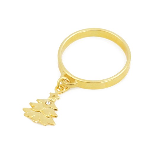 Złoty pierścionek z zawieszką CHOINKA  Perlove  Biżuteria-Perlove