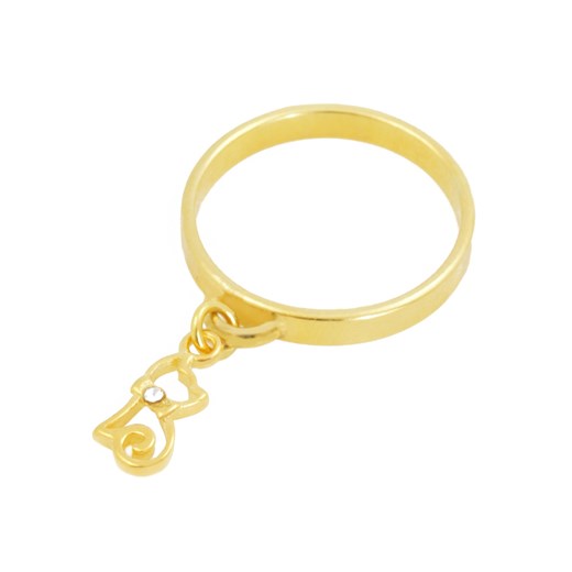 Złoty pierścionek z zawieszką KOTEK Perlove   Biżuteria-Perlove