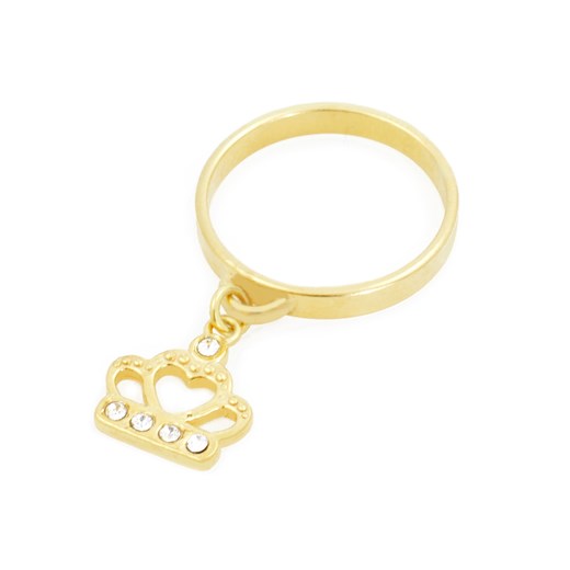 Złoty pierścionek z zawieszką KORONA Perlove   Biżuteria-Perlove