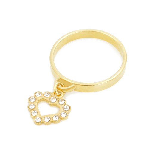 Złoty pierścionek z zawieszką SERCE  Perlove  Biżuteria-Perlove
