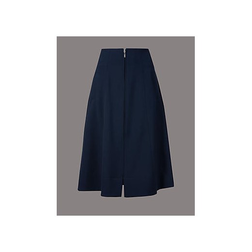 Zipped Front A-Line Midi Skirt   Marks & Spencer  Marks&Spencer