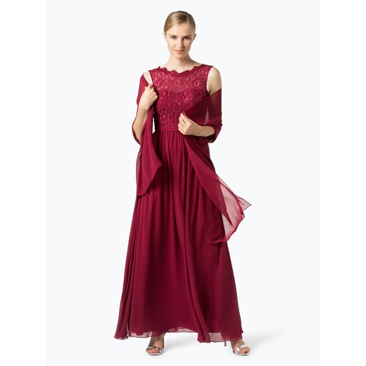 Unique - Damska sukienka wieczorowa z etolą, czerwony  Unique 44 vangraaf