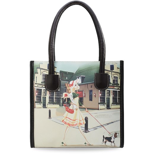 Torebka damska zakupowa shopper bag printy - walking dog