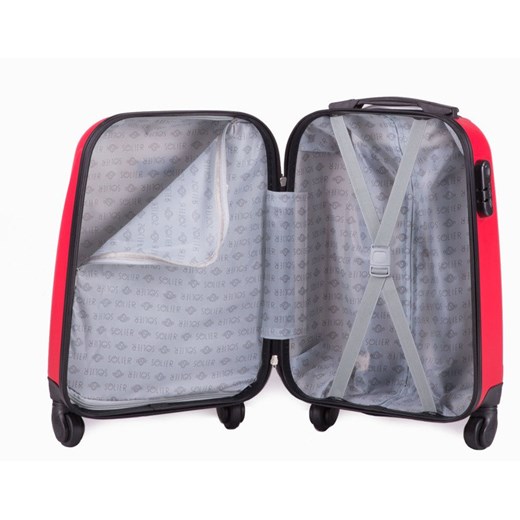 Mała walizka podróżna na kółkach (bagaż podręczny) SOLIER STL310 S ABS czerwona Solier   Skorzana.com