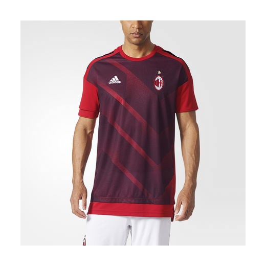 Podstawowa koszulka przedmeczowa AC Milan Adidas czerwony XL okazja  