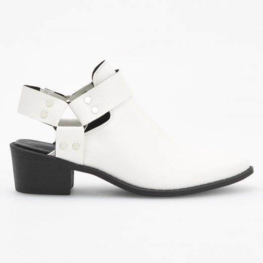 Reserved - Botki open cuts na średnim obcasie - Biały Reserved  38 