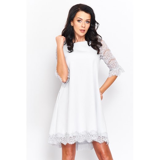 Sukienka trapezowa z koronką r-188 42 (XL) JestesModna.pl