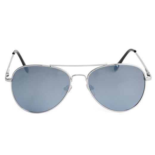 Srebrne lustrzane okulary przeciwsłoneczne pilotki Trendhim   