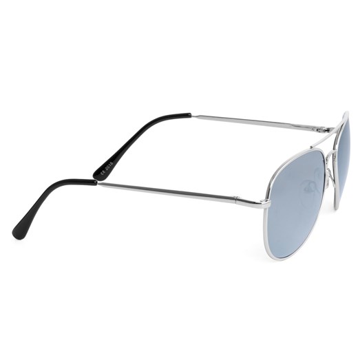 Srebrne lustrzane okulary przeciwsłoneczne pilotki  Trendhim  