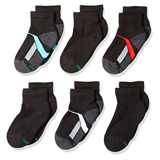 hanes Boys 'Ankle comfortb lend® Assorted Socks 6-Pack 7 – 8 1/2 Black