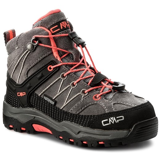 Trekkingi CMP - Kids Rigel Mid Trekking Shoes Wp 3Q12944 Grey/Red Fluo 46AK  Cmp 33 promocyjna cena eobuwie.pl 