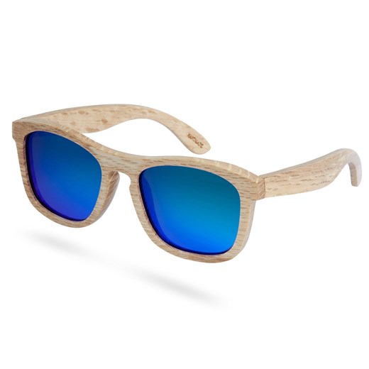 Niebieskie drewniane polaryzacyjne okulary przeciwsłoneczne  Trendhim  