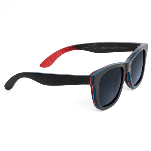 Czarne drewniane deskorolkowe polaryzacyjne okulary przeciwsłoneczne  Trendhim  