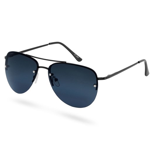 Całkowicie czarne okulary przeciwsłoneczne aviator Trendhim   