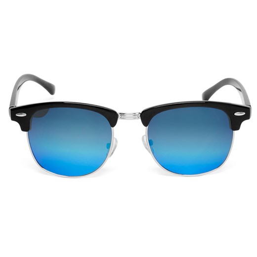 Czarno-niebieskie lustrzane okulary przeciwsłoneczne Trendhim   