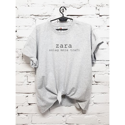 Bluzka wiązana w tali z napisem zara szlag mnie trafi Time For Fashion
