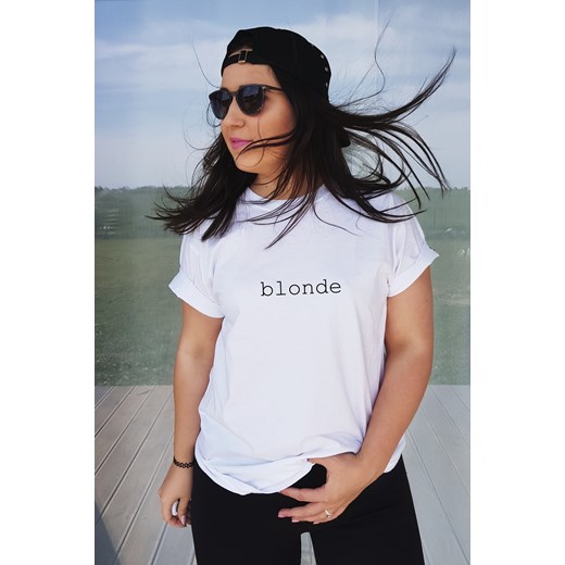 Koszulka BIAŁA Sizeme z napisem blonde  Time For Fashion  