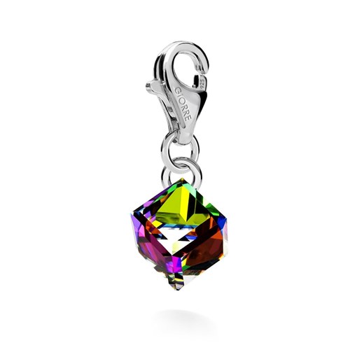 SREBRNY CHARMS KAMIEŃ SWAROVSKI 925 : Kolor kryształu SWAROVSKI - Crystal VM, Kolor pokrycia srebra - Pokrycie Jasnym Rodem Giorre   