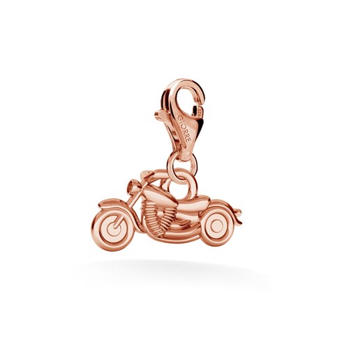 SREBRNY CHARMS MOTOCYKL CHOPPER MOTOR 925 : Kolor pokrycia srebra - Pokrycie Różowym 18K Złotem Giorre   