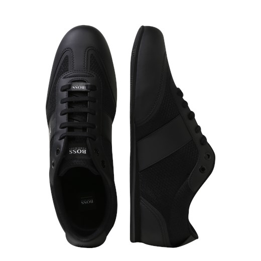 Buty sportowe męskie Boss wiązane skórzane czarne na wiosnę 