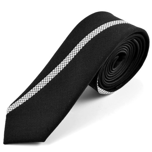 Czarno-niebieski wełniany krawat  Trendhim  