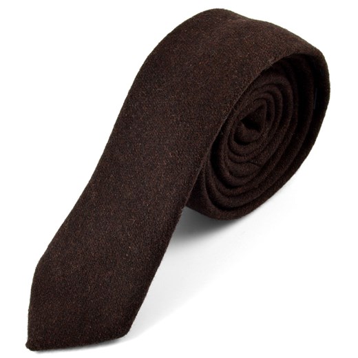 Ręcznie wykonany brązowy krawat w surowym stylu Trendhim   
