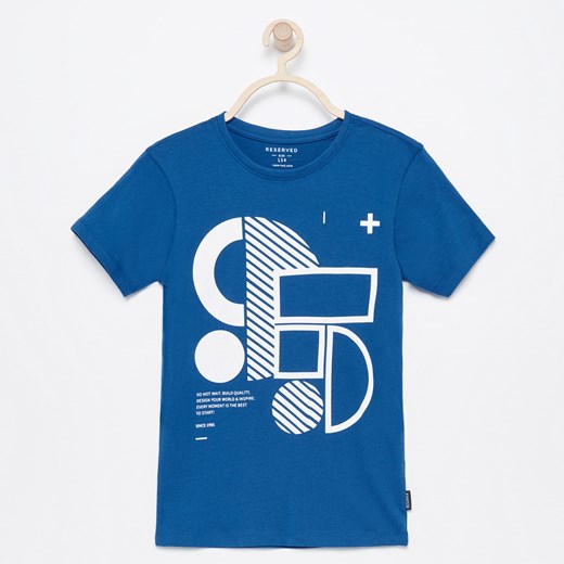 Reserved - T-shirt z nadrukiem 95 - Niebieski  Reserved 146 