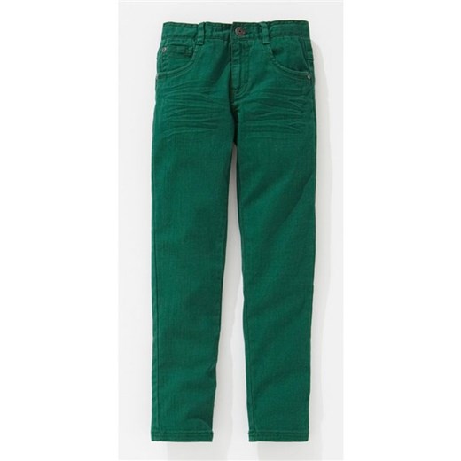 Spodnie proste ze streczem, dziecięce dla chłopców la-redoute-pl zielony bawełniane