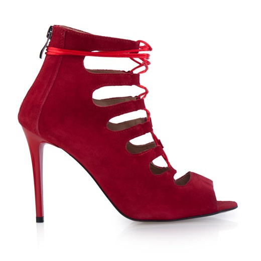 Sandały czerwone wiązane na obcasie Arturo Vicci  37 promocyjna cena  