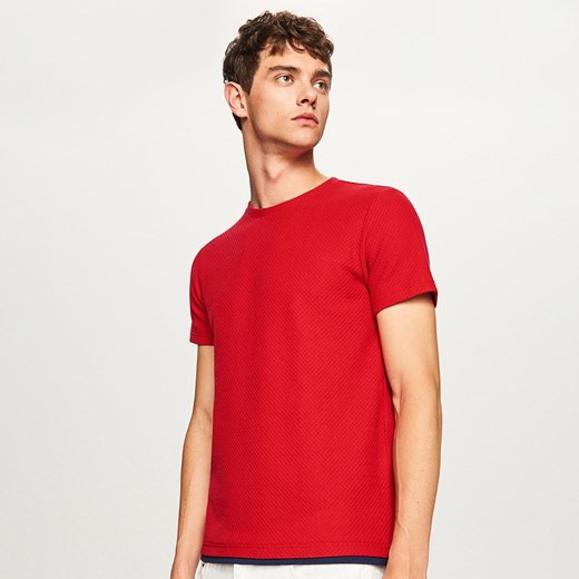 Reserved - Sweter z krótkim rękawem - Czerwony  Reserved XXL 