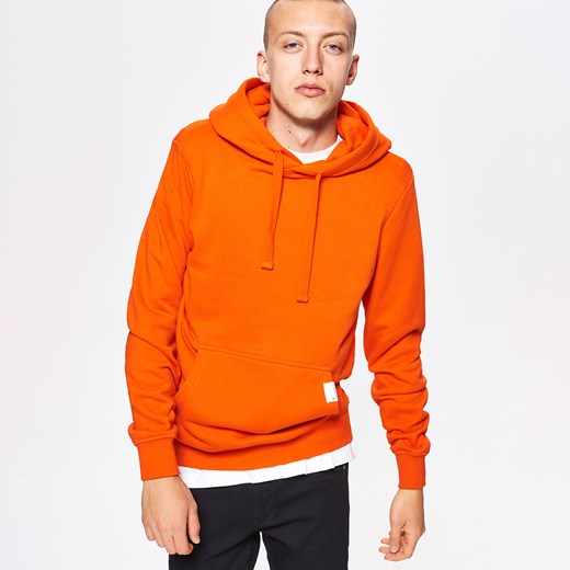 Cropp - Bluza basic z kapturem typu hoodie - Pomarańczowy  Cropp L 