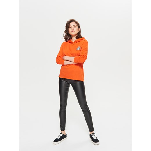 Cropp - Bluza z kapturem - Pomarańczowy Cropp S