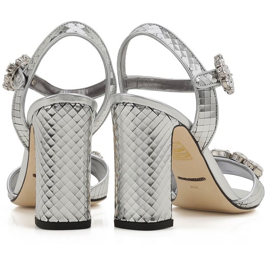 Dolce & Gabbana Sandały dla Kobiet Na Wyprzedaży w Dziale Outlet, srebrny, Lakierowana skóra, 2019, 35.5 36