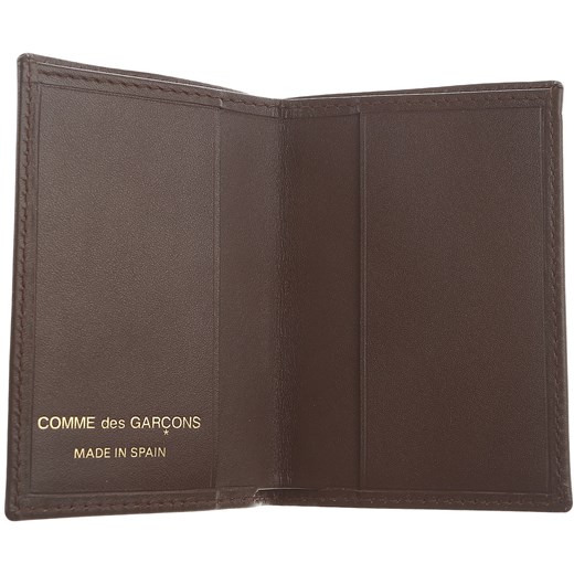 Comme des Garçons Etui na Karty dla Mężczyzn, brązowy kawowy, Skóra, 2019