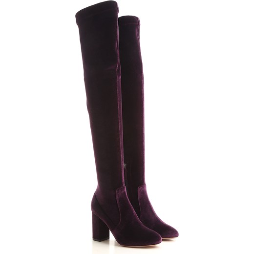 Aquazzura Botki dla Kobiet Na Wyprzedaży, Purpurowy, Welur, 2019, 36 37 38 38.5