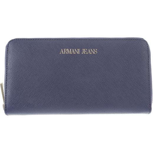 Armani Jeans Portfel dla Kobiet Na Wyprzedaży, Niebieski ocean, Ekologiczna skóra Saffiano, 2019