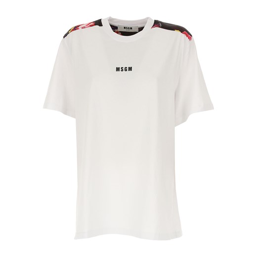 MSGM Koszulka dla Kobiet Na Wyprzedaży, biały, Bawełna, 2019, 38 M
