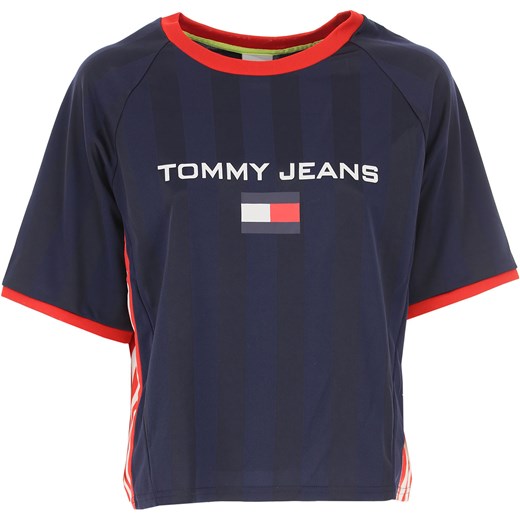 Tommy Hilfiger Koszulka dla Kobiet Na Wyprzedaży, granatowy niebieski, Poliester, 2019, 40 M
