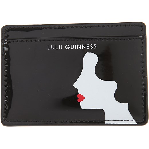 Lulu Guinness Etui na Karty dla Kobiet, czarny, Lakier, 2019