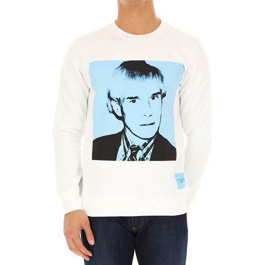 Calvin Klein Bluza dla Mężczyzn Na Wyprzedaży, biały, Bawełna, 2019, M XL