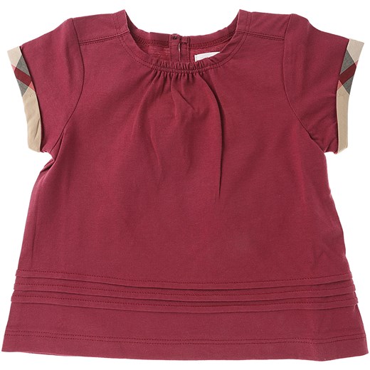 Burberry Koszulka Niemowlęca dla Dziewczynek Na Wyprzedaży, Granat (Garnet) różowy, Bawełna, 2019, 12M 18M 2Y 6M 9M