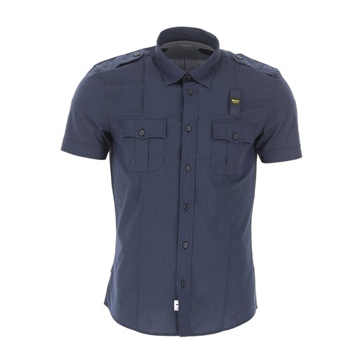 Blauer Koszula dla Mężczyzn Na Wyprzedaży w Dziale Outlet, niebieski denim, Bawełna, 2019, M S