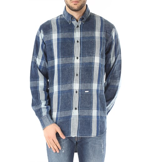 Dsquared Koszula dla Mężczyzn Na Wyprzedaży w Dziale Outlet, niebieski denim, Bawełna, 2019, L M