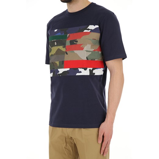 Tommy Hilfiger Koszulka dla Mężczyzn Na Wyprzedaży w Dziale Outlet, granatowy niebieski, Bawełna, 2019, L M S