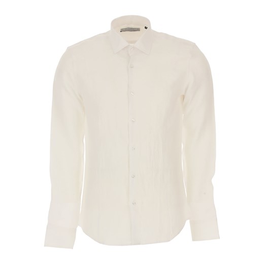 Guess Koszula dla Mężczyzn Na Wyprzedaży, biały, Len, 2019, 39 41