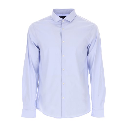 Michael Kors Koszula dla Mężczyzn Na Wyprzedaży w Dziale Outlet, jasny niebieski, Bawełna, 2019, L S