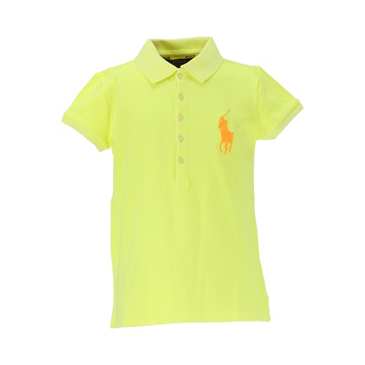 Ralph Lauren Dziecięce Koszulki Polo dla Dziewczynek Na Wyprzedaży w Dziale Outlet, neonowy żółty, Bawełna, 2021, 2Y S
