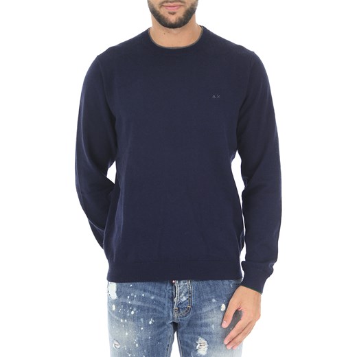 Sun68 Sweter dla Mężczyzn Na Wyprzedaży w Dziale Outlet, ciemny niebieski, Bawełna, 2019, L S