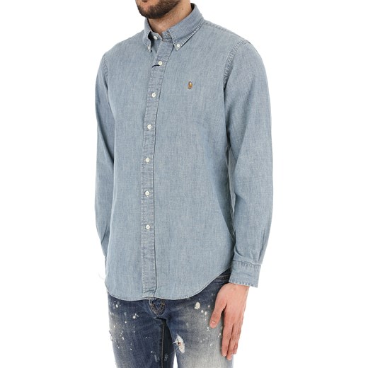 Ralph Lauren Koszula dla Mężczyzn Na Wyprzedaży, jasny niebieski denim, Bawełna, 2019, L M S XL